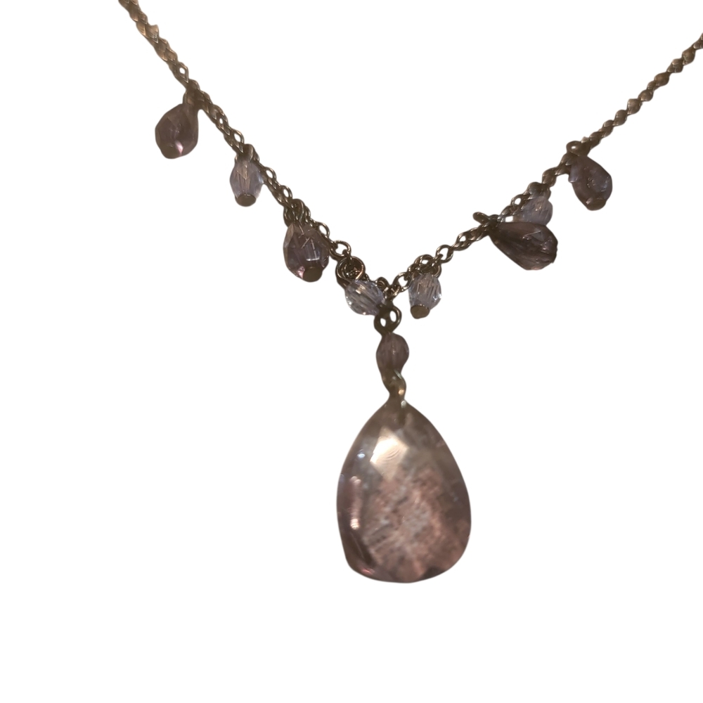 1928 Silver and Purple Vintage-Inspired Necklace